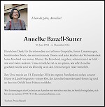 Todesanzeige Annelise Bazzell-Sutter