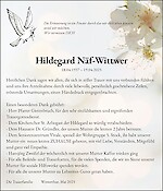 Todesanzeige Hildegard Näf-Wittwer