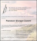 Todesanzeige Francesco-Giuseppe Zanetti