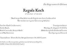 Todesanzeige Regula Koch