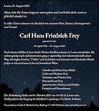 Todesanzeige Carl Hans Friedrich Frey, Loano, Italien