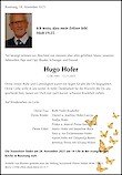 Todesanzeige Hugo Hofer