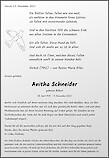 Todesanzeige Anitha Schneider, Lugano