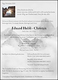 Todesanzeige Eduard Hubli - Christen