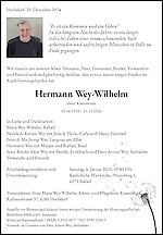 Todesanzeige Hermann Wey-Wilhelm