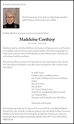 Todesanzeige Madeleine Corthésy