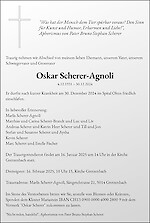 Todesanzeige Oskar Scherer-Agnoli