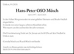 Todesanzeige Hans-Peter OSO Mösch