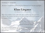 Todesanzeige Klaus Längauer, Gerlafingen