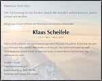 Todesanzeige Klaus Scheifele