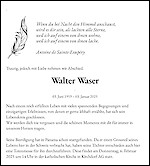 Todesanzeige Walter Waser